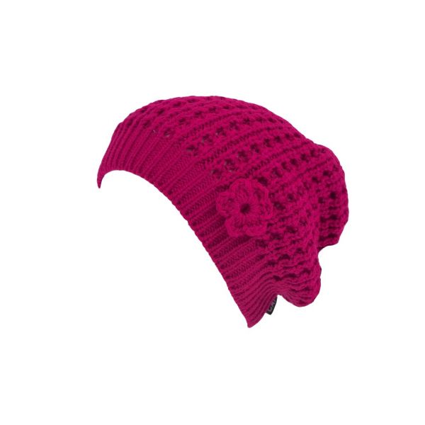 Růžová pletená čepice
