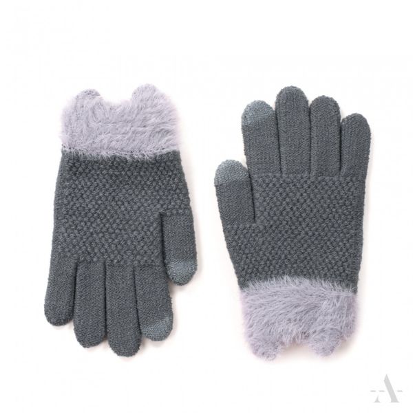 Pletené šedé rukavice