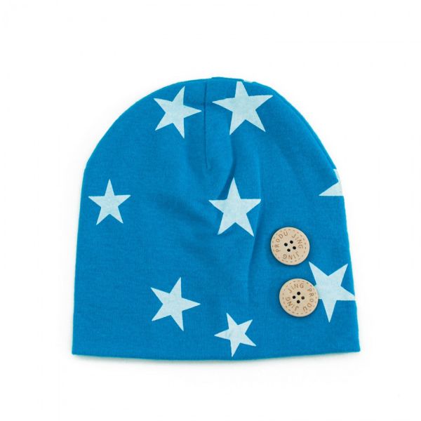 Modrá čepice s hvězdičkami