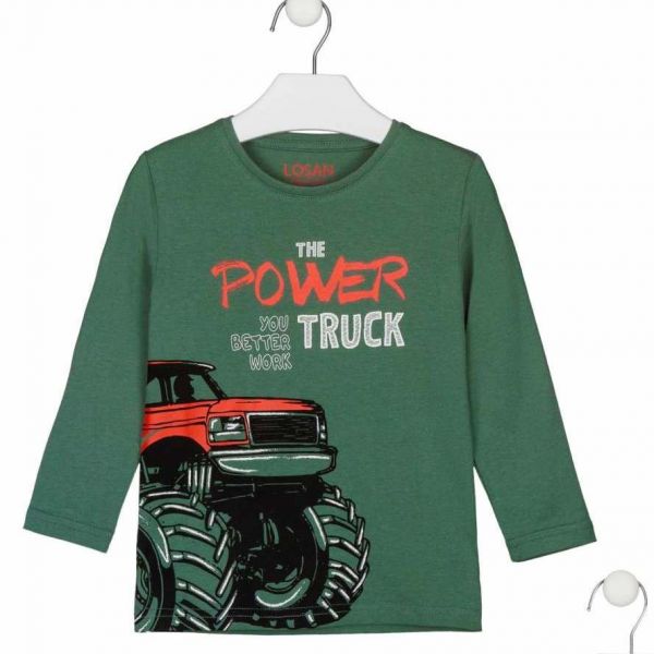 Zeleno-šedé tričko Losan s truckem